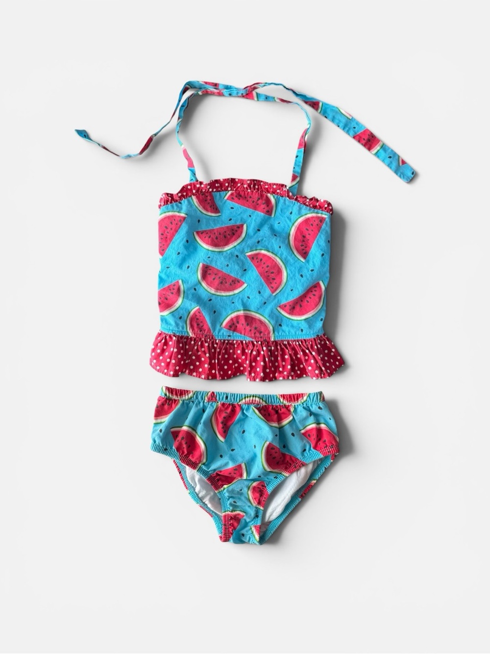 Kelly’s Kids Watermelon Halter Tankini Swimsuit Set Girls Size 5-6 Y2K Boutique